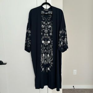 Beaded and embroidered “kimono inspired” duster cardigan